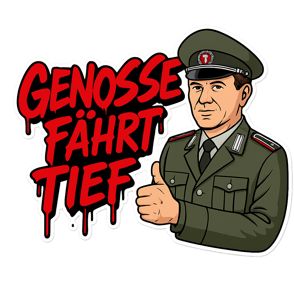 Genosse fährt tief – Sticker