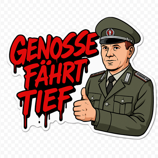 Genosse fährt tief – Sticker